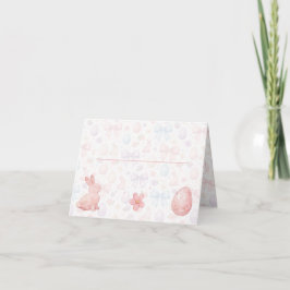 Cartão De Agradecimento Coquette Bunny & Bows Easter Table Place Card