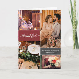 Cartão De Agradecimento Cor de Foto Personalizada - Laranja Queimada