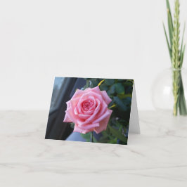 Cartão De Agradecimento Cor-de-rosa rosa com placa de anotação de vazio