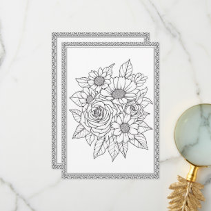 Cartão De Agradecimento Cor Floral Elegante Sua Própria Placa de Saudação