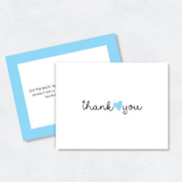 Cartão De Agradecimento Coração Azul Fofo Obrigado