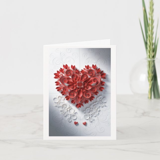 Cartão De Agradecimento Coração de Papel de Beleza (Frente)