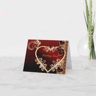 Cartão De Agradecimento Coração decorativa elegante