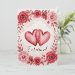 Cartão De Agradecimento Coração E Arte Rosa De Amor Eterno