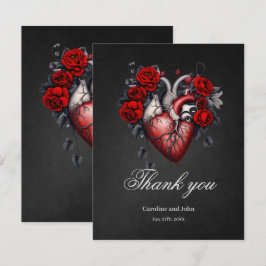 Cartão De Agradecimento Coração gótico vitoriano maravilhoso