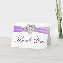 Cartão de agradecimento Coração Infinito Roxo