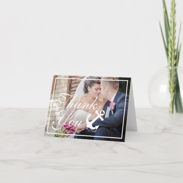 Cartão De Agradecimento Coração Náutico Obrigado (Frente)