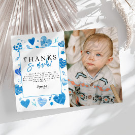 Cartão De Agradecimento Coração Partido Crianças Foto Aniversário Obrigado