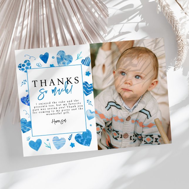 Cartão De Agradecimento Coração Partido Crianças Foto Festa de Aniversário (Criador carregado)