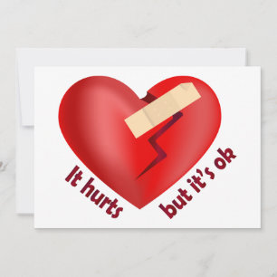 Cartão De Agradecimento Coração quebrado curado com correção e citação de 