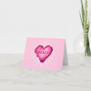 Cartão De Agradecimento Coração Rosa com PAZ