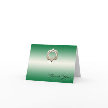 Corações Celtas em Gradiente Verde Obrigado