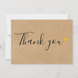 Cartão De Agradecimento Corações Dourados - Esboço Elegante - Kraft Rustic