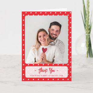 Cartão De Agradecimento Corações Feliz Dia dos Namorados Padrão de Amor Mo
