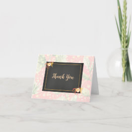 Cartão De Agradecimento Coral Floral Weding Obrigado