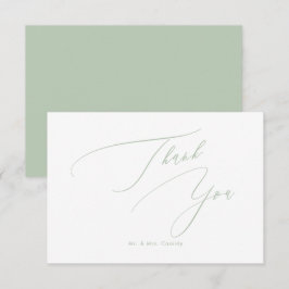 Cartão De Agradecimento Cores DIY Verde Celadão Luxo Script Obrigado