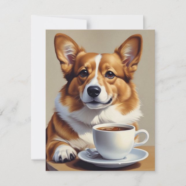 Cartão De Agradecimento Corgi (Frente)