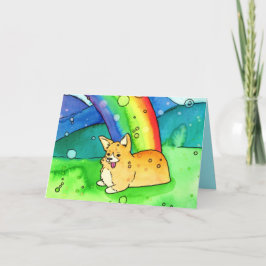 Cartão De Agradecimento Corgi No Fim Do Arco-Íris