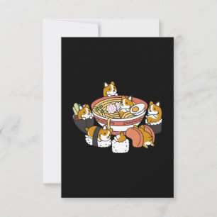 Cartão De Agradecimento Corgi Ramen Sushi