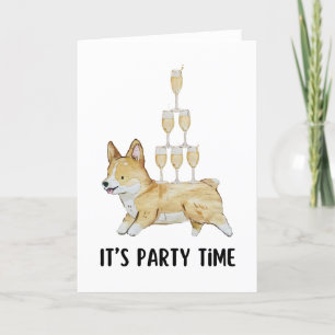 Cartão De Agradecimento Corgi Sua Marca De Tempo Do Partido