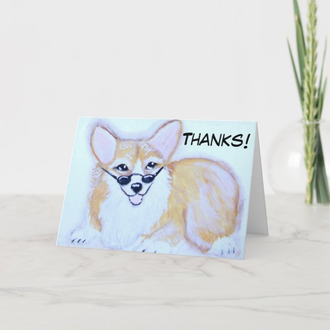 Cartão De Agradecimento Corgi Thank you card (Frente)