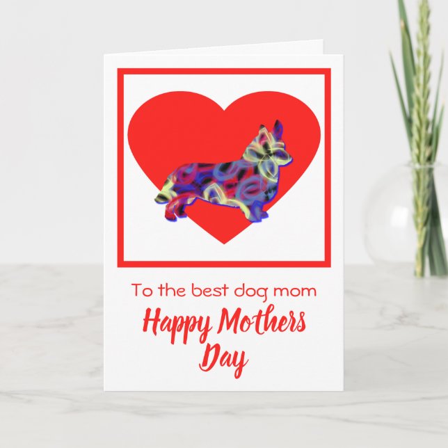 Cartão De Agradecimento Corgi Welsh Dog Red Heart Day Card (Frente)