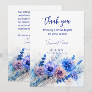 Cartão De Agradecimento 💍 Cornflower e Lavanda Bliss