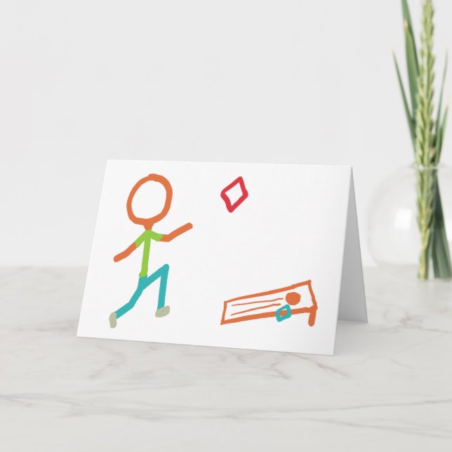 Cartão De Agradecimento Cornhole Stickman (Frente)