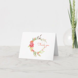 Cartão De Agradecimento Coroa de Jardim em Aquarela