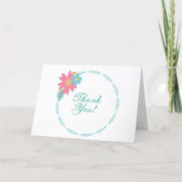 Cartão De Agradecimento Coroa Floral Rosa Obrigado Negócios Casamento