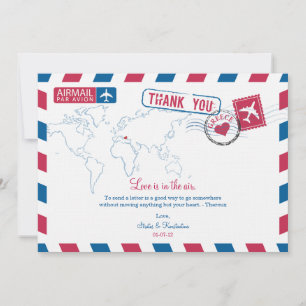 Cartão De Agradecimento Correio Aéreo Casamento Obrigado Grécia