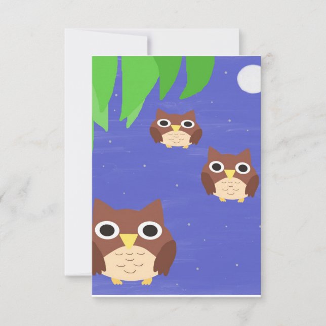 Cartão De Agradecimento coruja pintando arte (Frente)