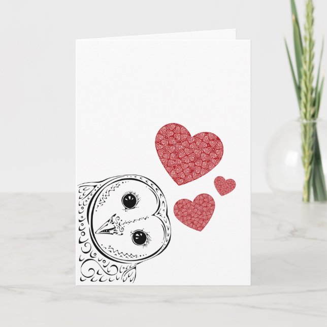 Cartão De Agradecimento Coruja sempre te ama Namorados (Frente)