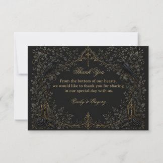 Cartão De Agradecimento Corvo Gótico Escuro
