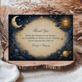 Cartão De Agradecimento Cósmico Vintage Celestial