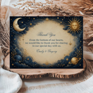 Cartão De Agradecimento Cósmico Vintage Celestial