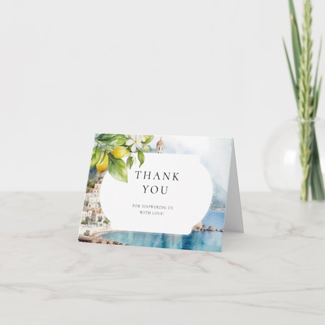 Cartão De Agradecimento Costeira de Amalfi - Itália Lemon Mediterrânica (Frente)