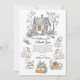 Cartão De Agradecimento Cottagecore Storybook Baby Shower