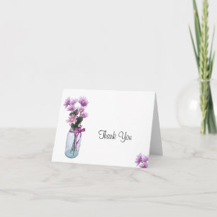 Cartão De Agradecimento Country Daisies Mason Jar - Thank You Card