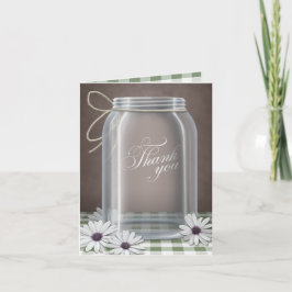 Cartão De Agradecimento Country Mason Jar Daisy Green Thank You cards