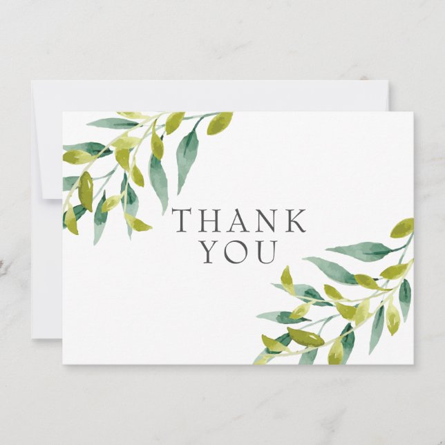 Cartão De Agradecimento Country Meadow Greenery Obrigado (Frente)