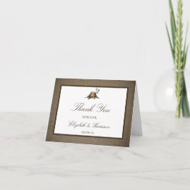 Cartão De Agradecimento Country Monogram Tree & Burlap Wedding Thank You