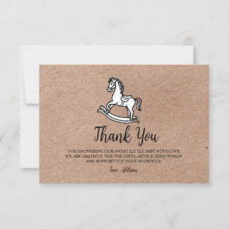 Cartão De Agradecimento Country Rocking Horse Baby Shower Thank You Card 
