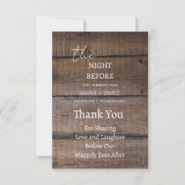 Cartão De Agradecimento Country Rustic A Noite Antes Do Casamento Obrigado