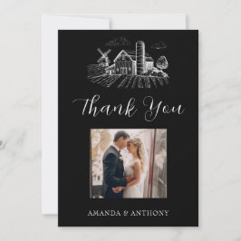 Cartão De Agradecimento Country Western Barn Wedding 