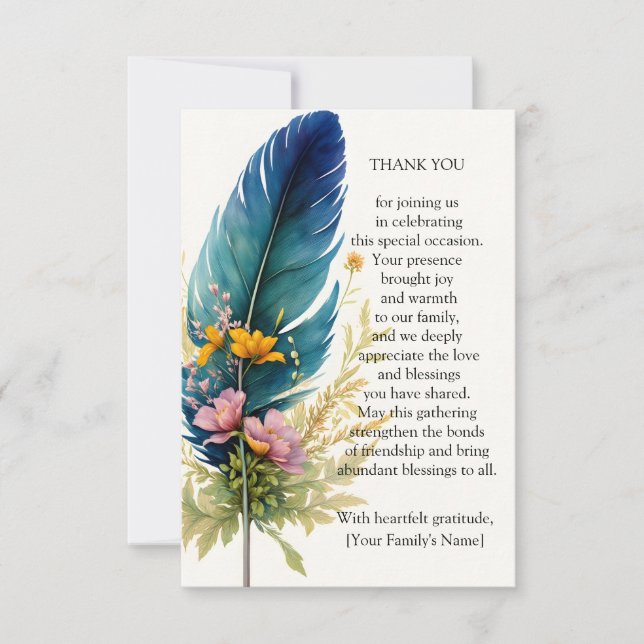 Cartão De Agradecimento Couro E Flor (Frente)