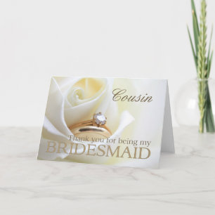 Cartão De Agradecimento Cousin Thank you for being my Bridesmaid