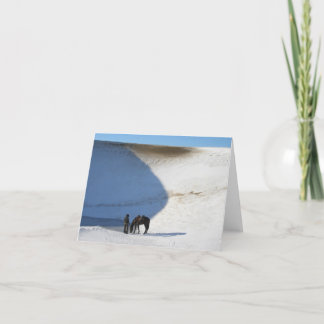 Cartão De Agradecimento Cowboy e cavalo no inverno