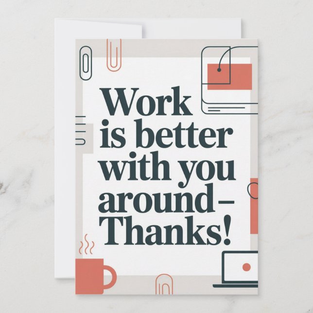 Cartão De Agradecimento Coworker Thank You Card (Frente)