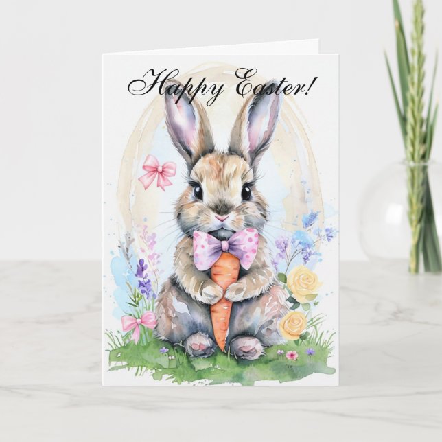 Cartão De Agradecimento Cozedura Coxa Coelho Páscoa Coelho (Frente)